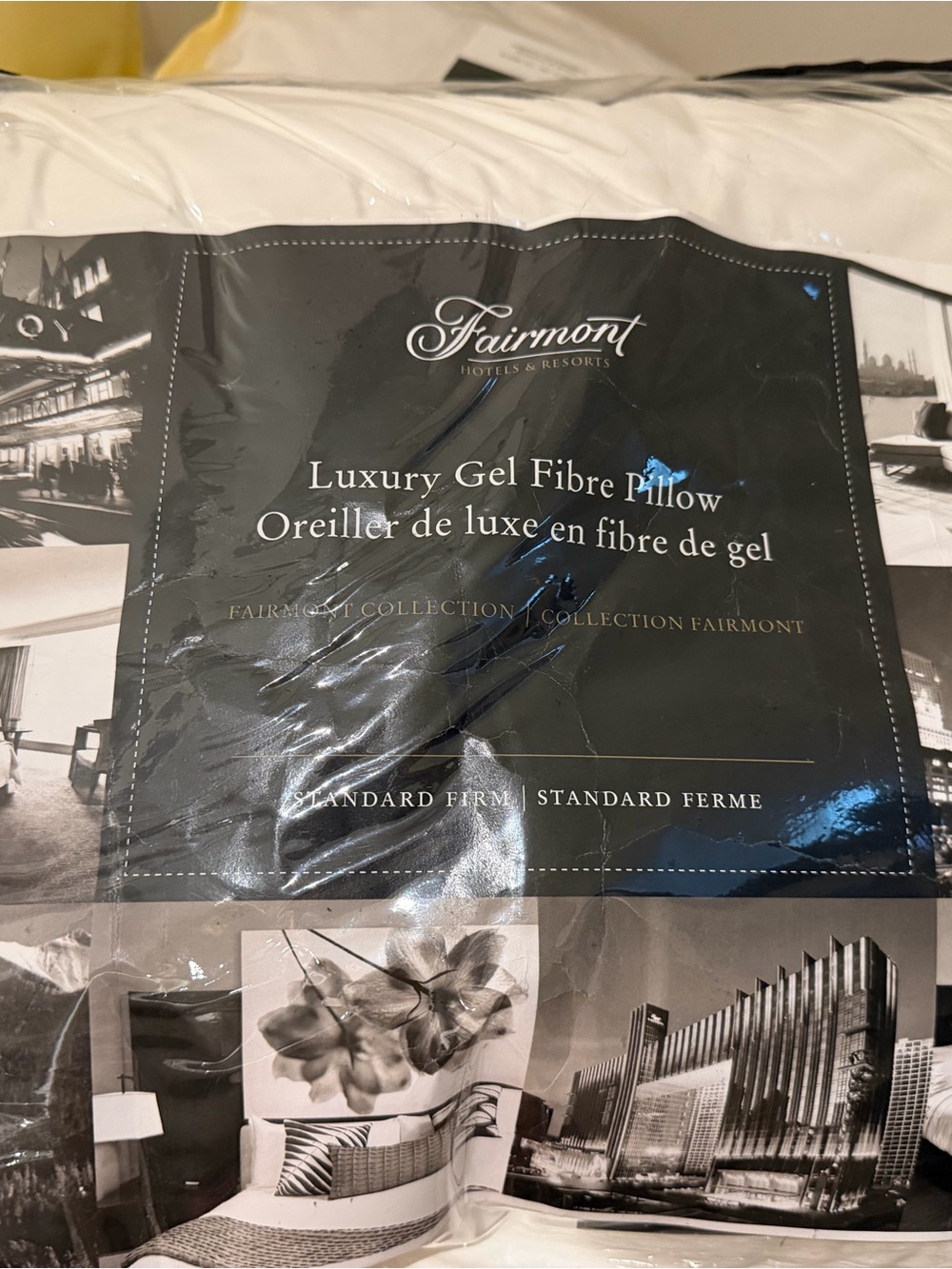 NWT Fairmont Luxury Gel Fibre Pillow - White standard firm